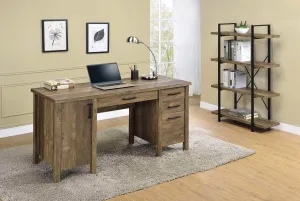 Tolar 4-Drawer Adjustable Shelf Office Desk Rustic Oak