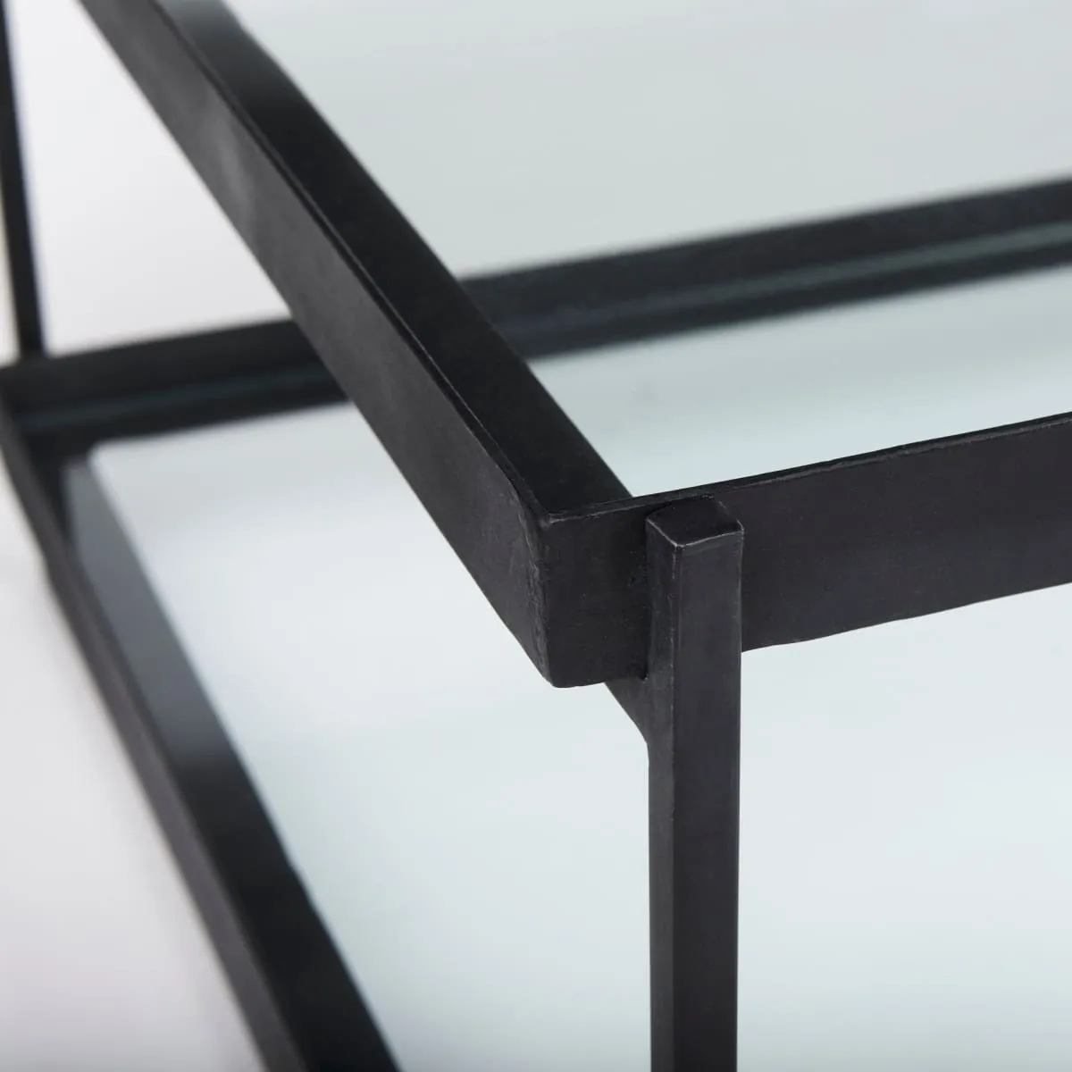 Trey Coffee Table Black Metal | Glass