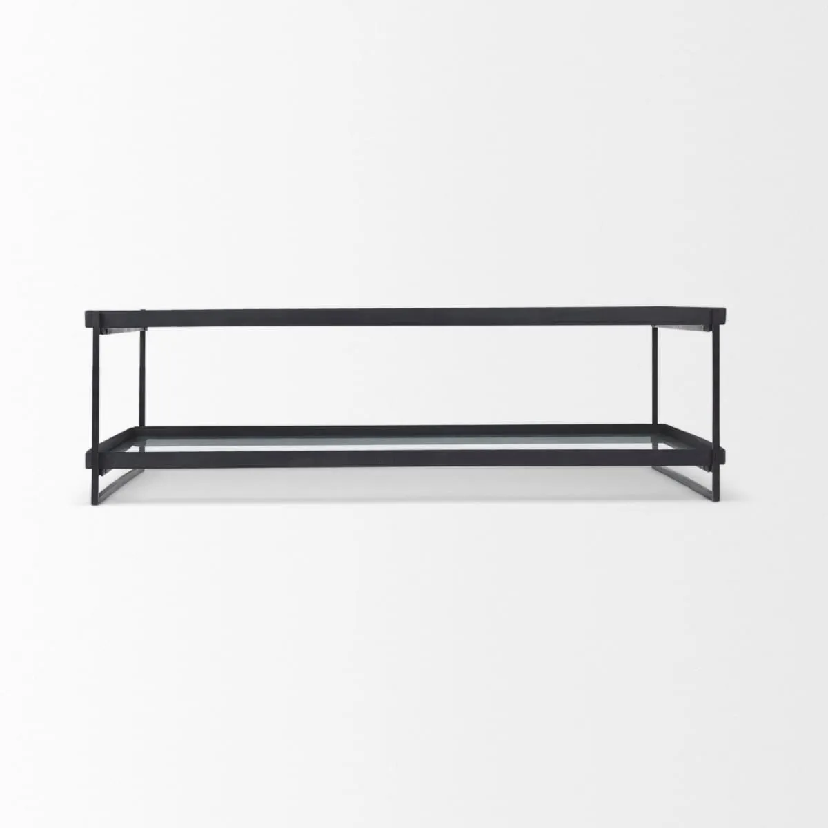 Trey Coffee Table Black Metal | Glass