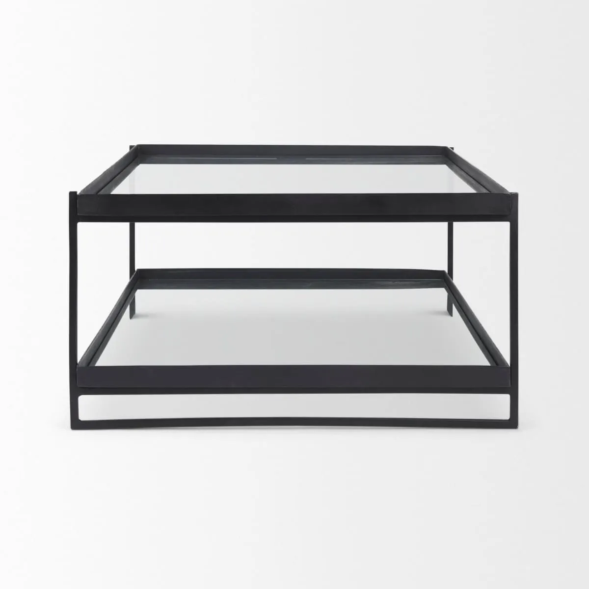 Trey Coffee Table Black Metal | Glass