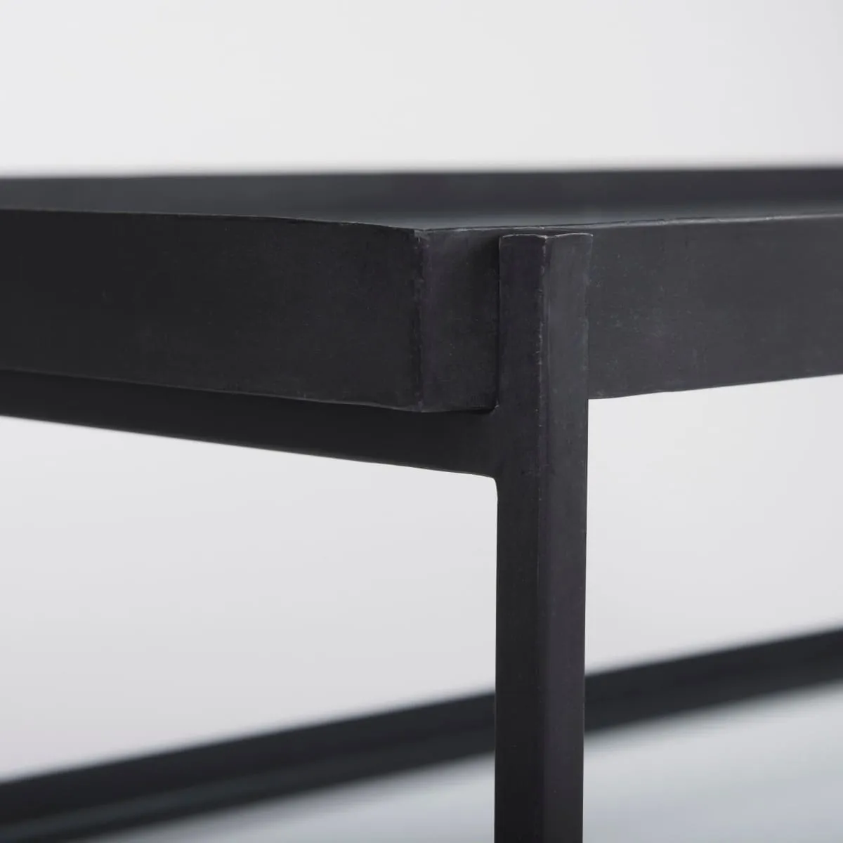 Trey Coffee Table Black Metal | Glass