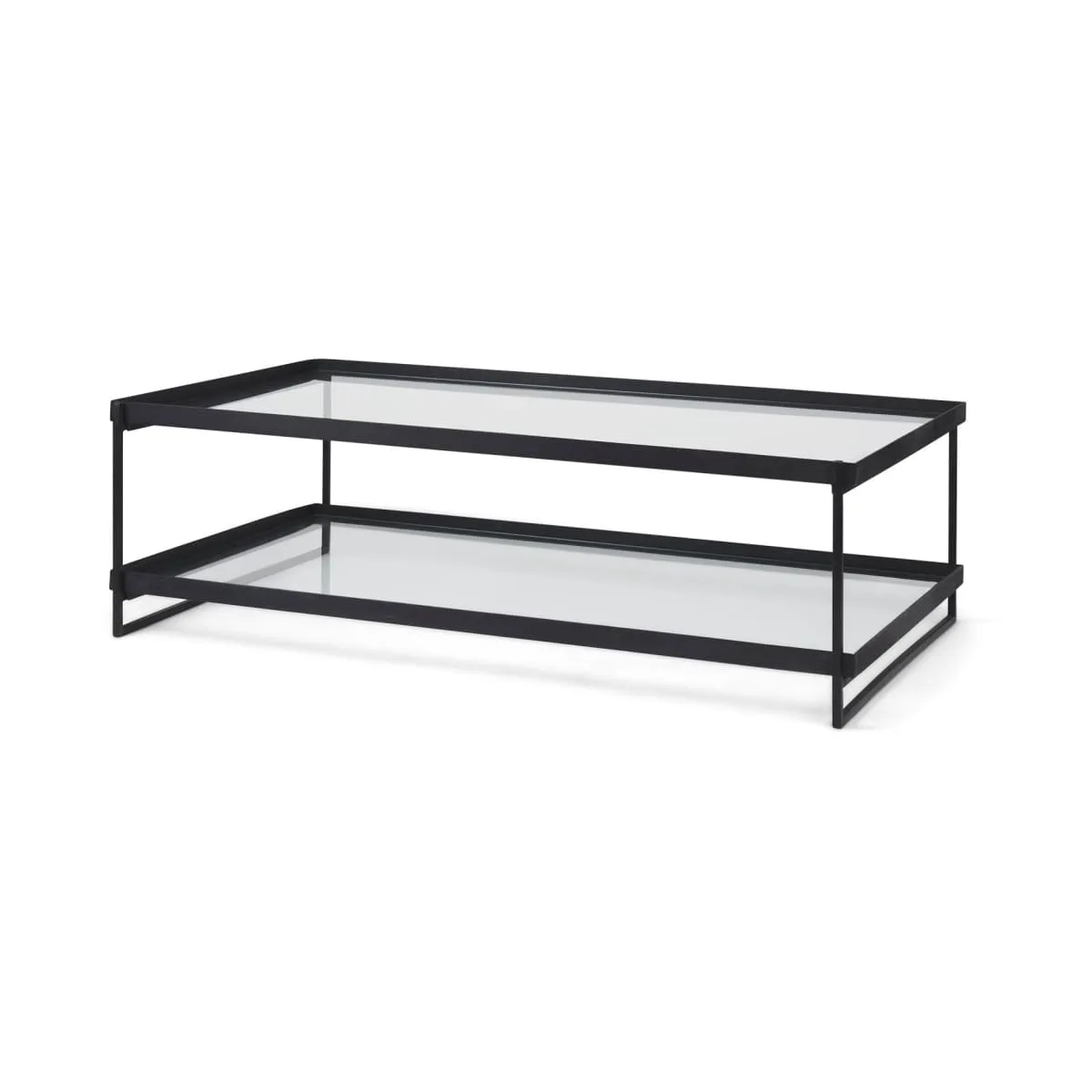 Trey Coffee Table Black Metal | Glass