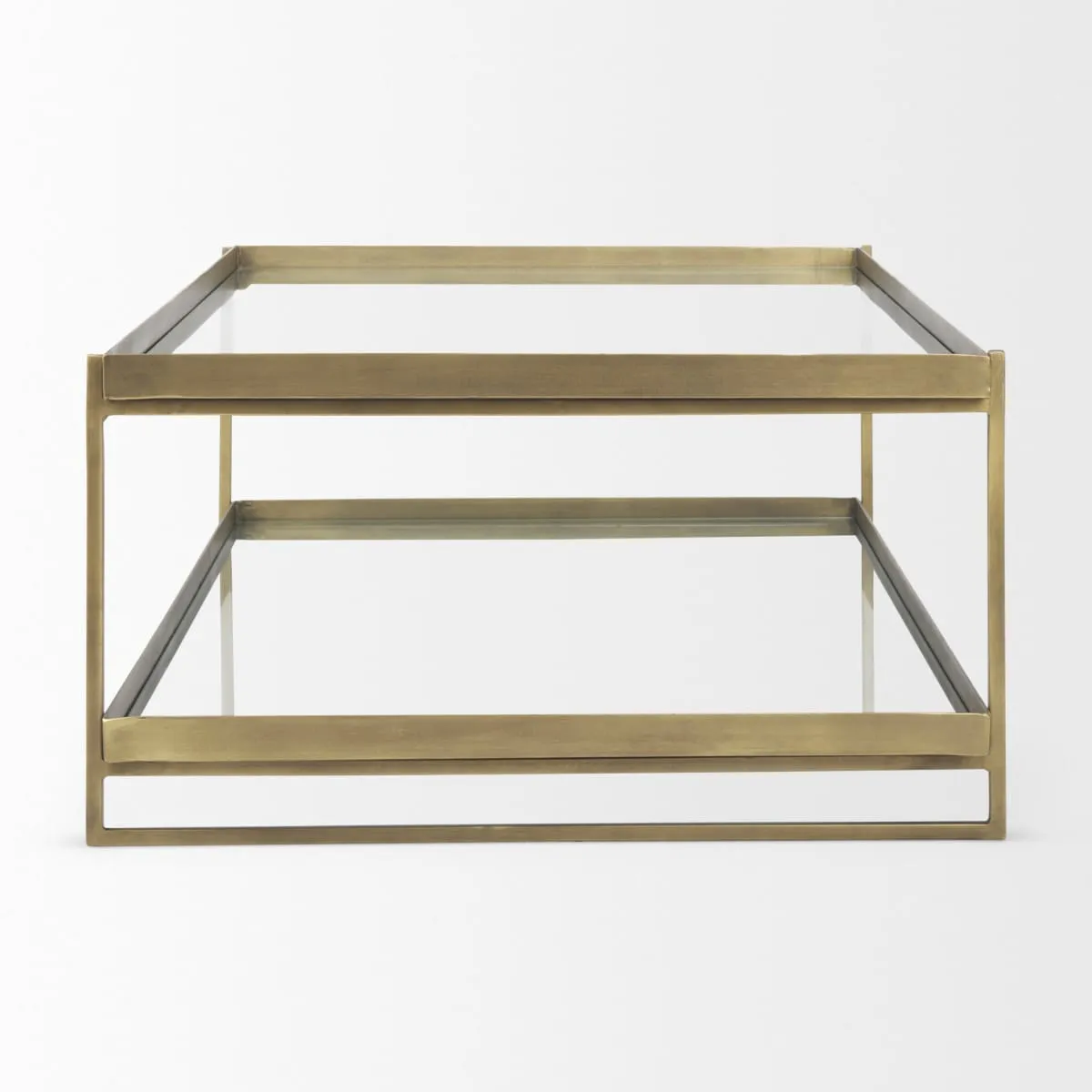 Trey Coffee Table Gold Metal | Glass