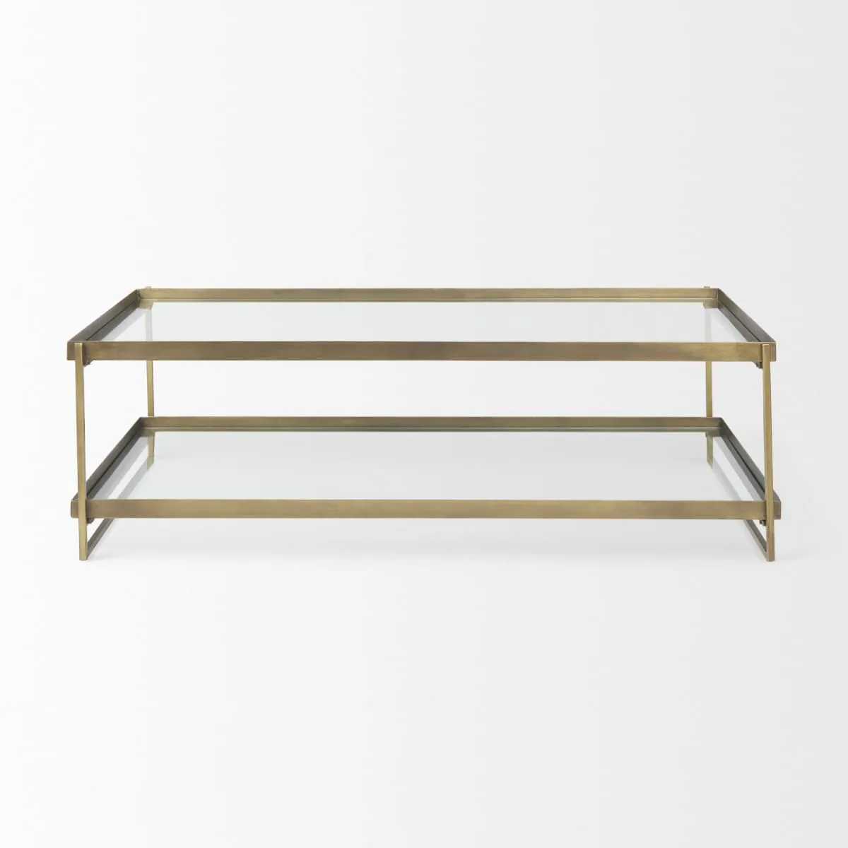 Trey Coffee Table Gold Metal | Glass