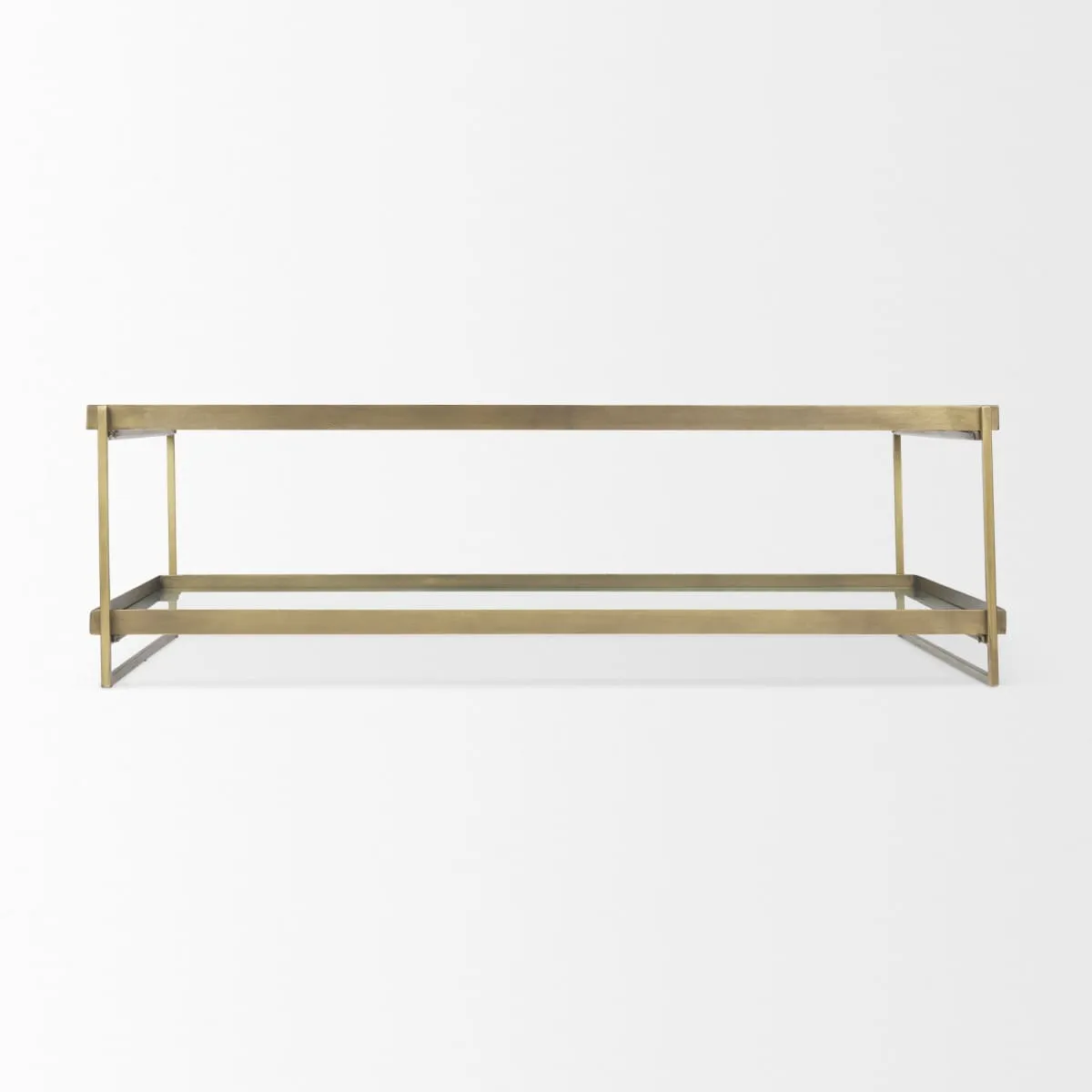 Trey Coffee Table Gold Metal | Glass