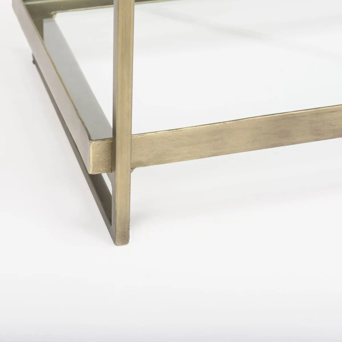 Trey Console Table Gold Metal | Glass