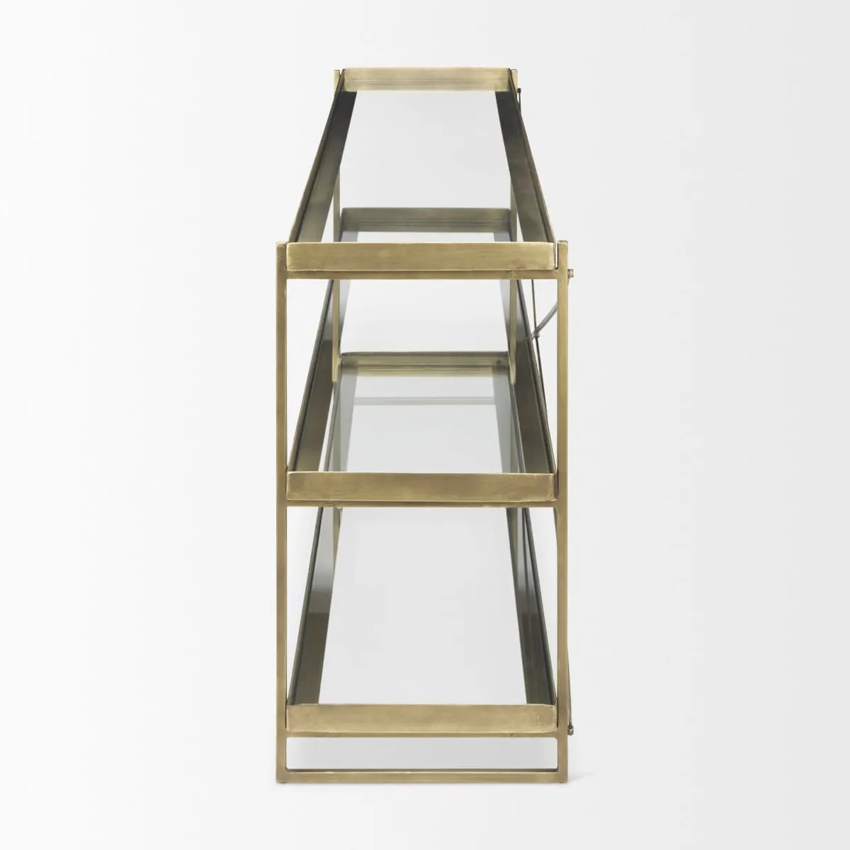 Trey Console Table Gold Metal | Glass