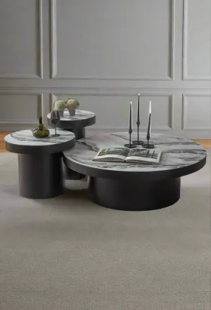 Trio Coffee Table Set in Black and White