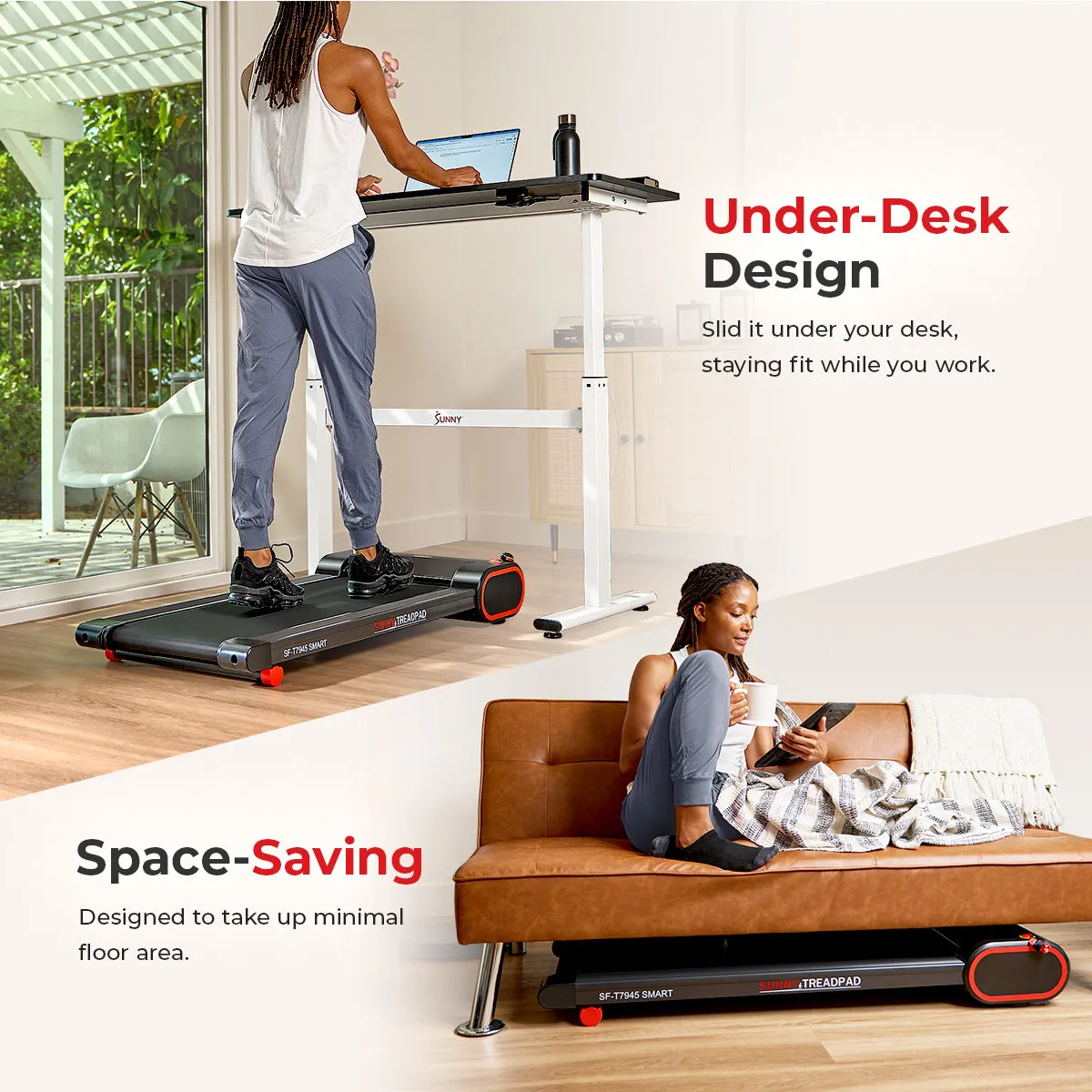 Under Desk Walking Pad Smart Treadmill