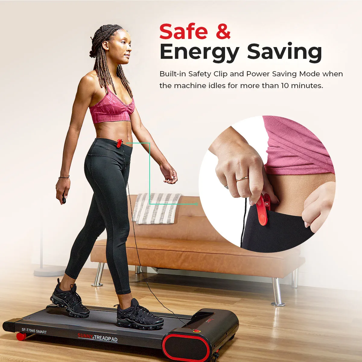 Under Desk Walking Pad Smart Treadmill