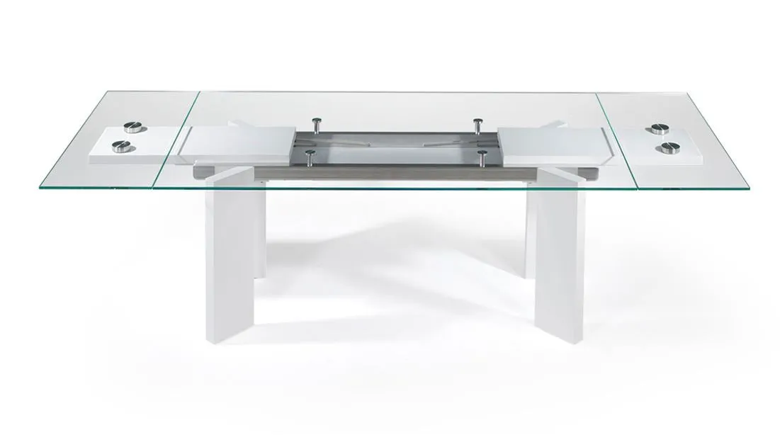 Premium Uranio Extendable Dining Table in Classic White Finish (Single Piece)