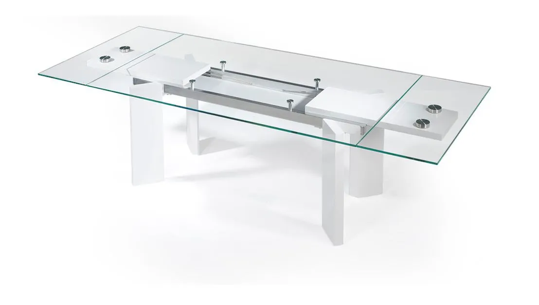 Premium Uranio Extendable Dining Table in Classic White Finish (Single Piece)