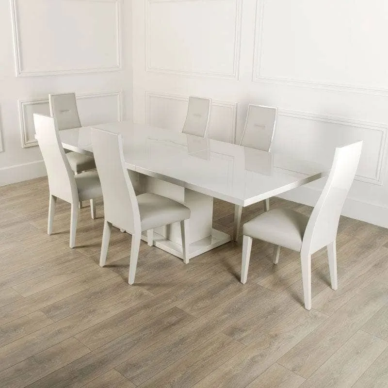 Verona Extending Table & 6 Dining Chairs - Cashmere