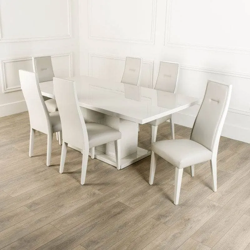 Verona Extending Table & 6 Dining Chairs - Cashmere