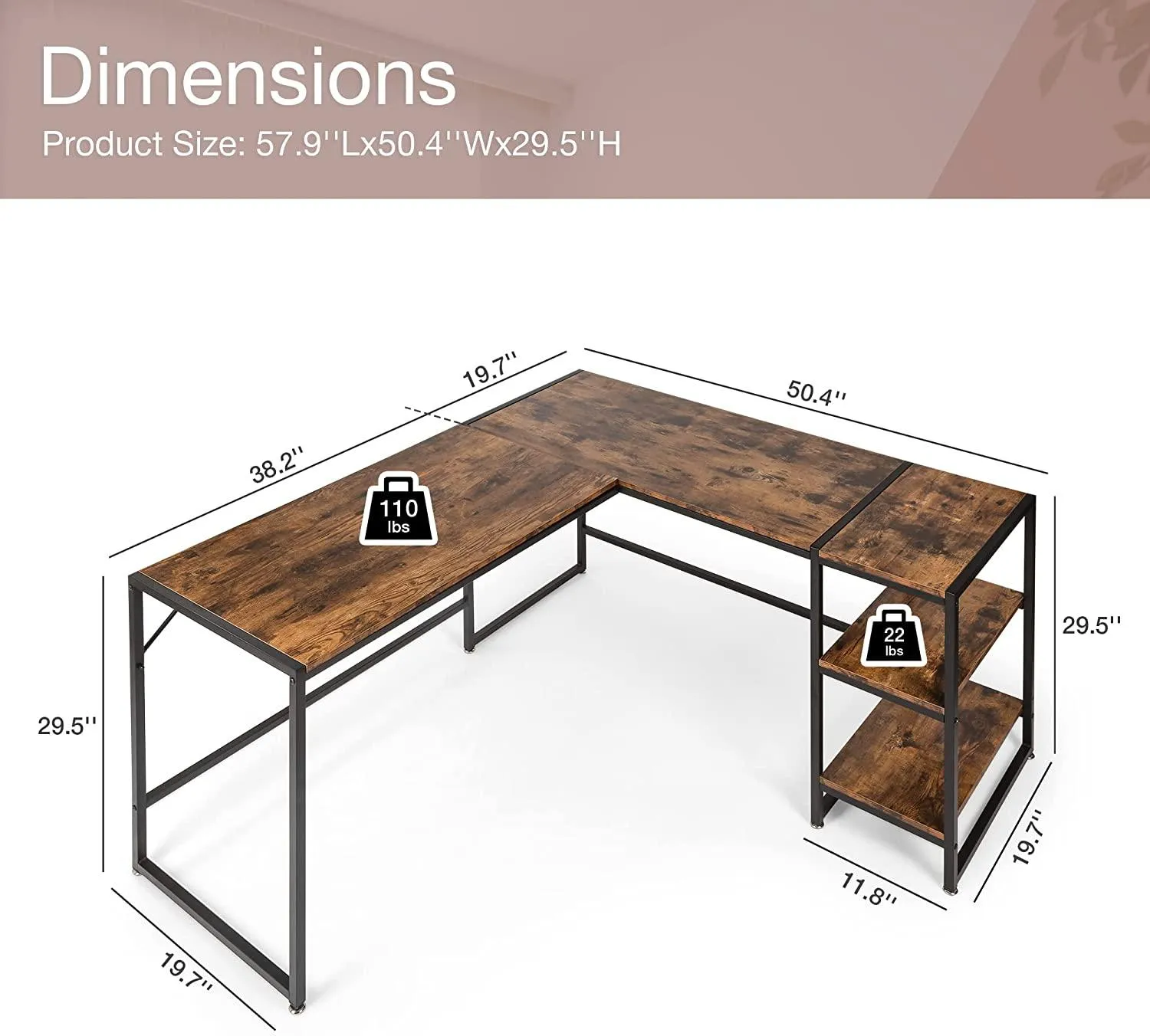 Versatile L-Shaped Desk: Perfect for Home Offices, Gaming, and More – Easy Assembly, Ample Storage, Ergonomic Design