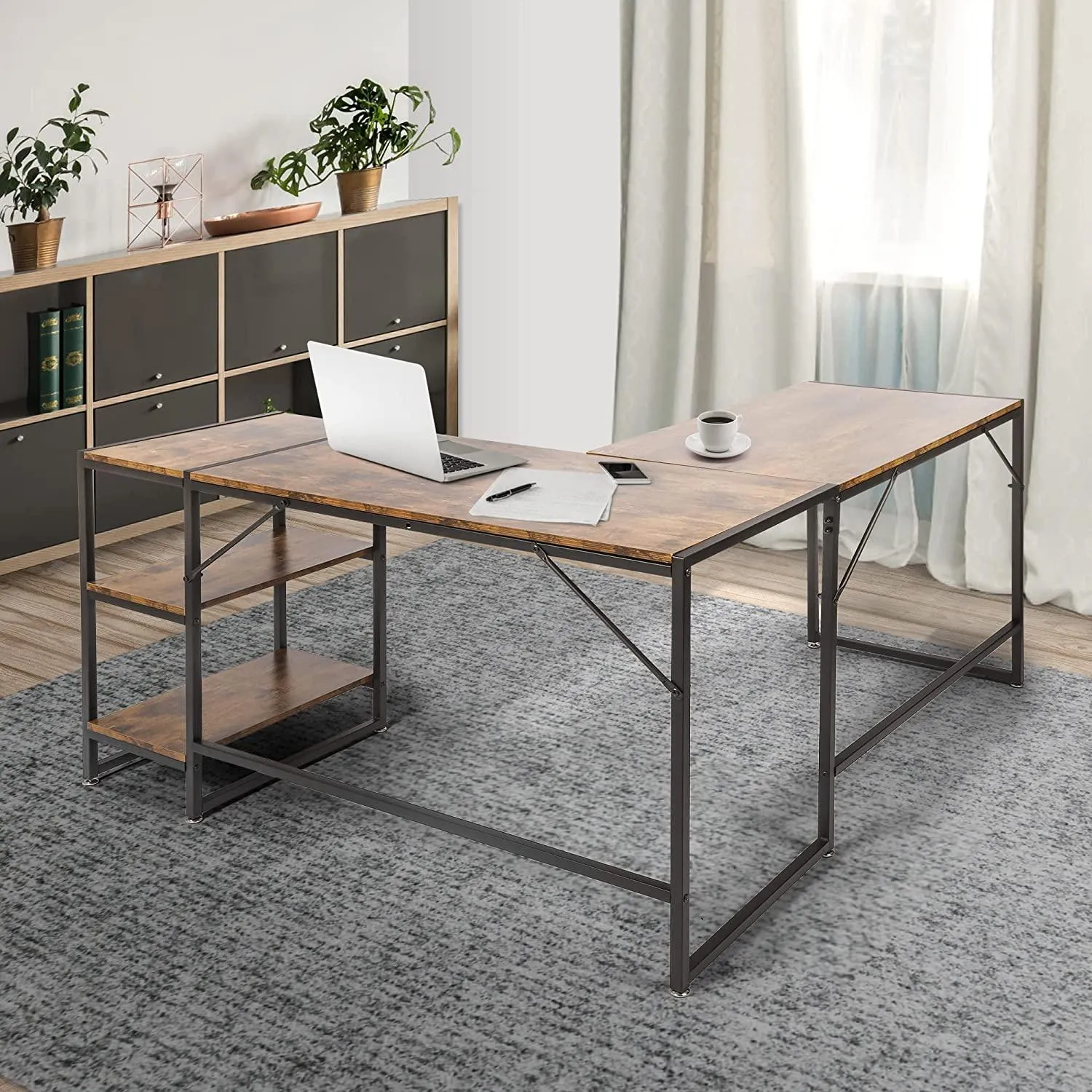 Versatile L-Shaped Desk: Perfect for Home Offices, Gaming, and More – Easy Assembly, Ample Storage, Ergonomic Design