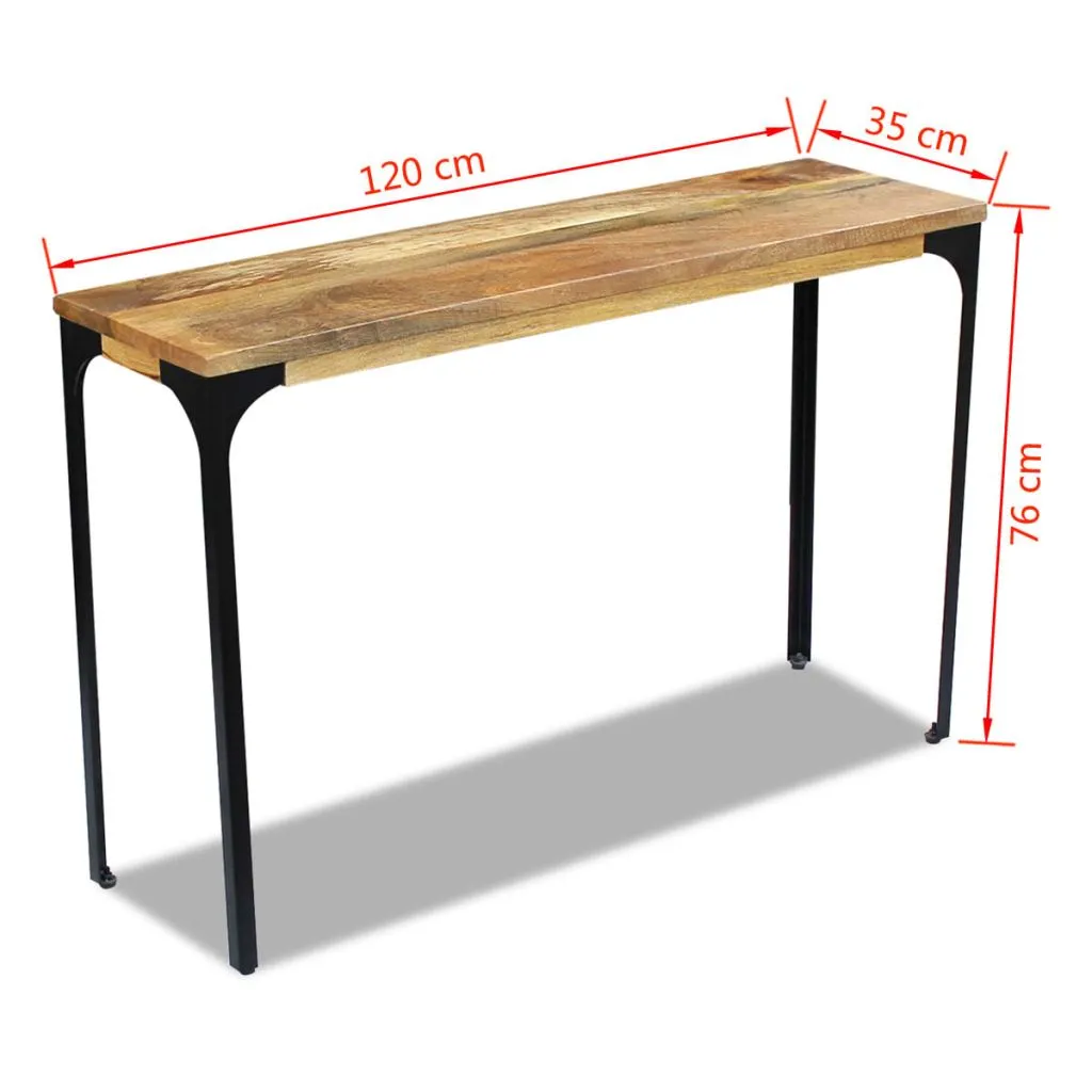 vidaXL Console Table Mango Wood 120x35x76 cm