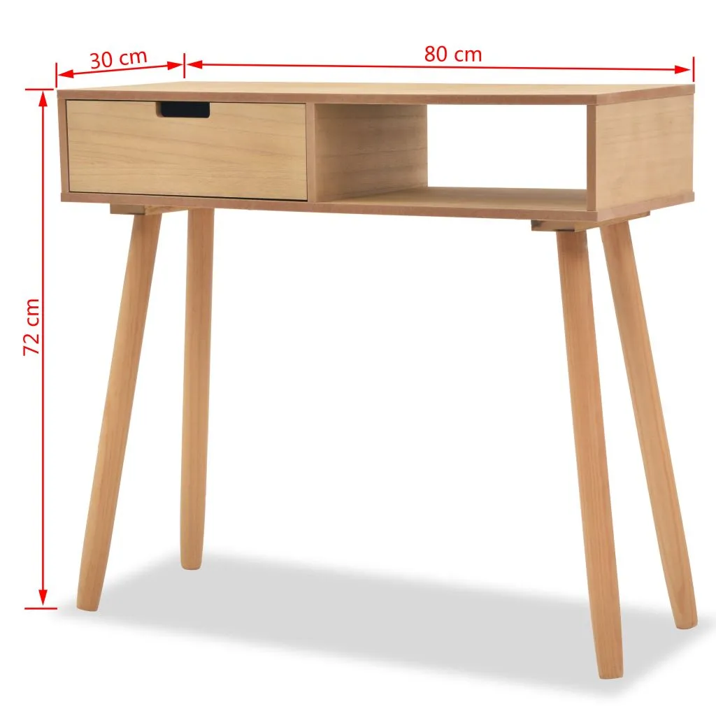 vidaXL Console Table Solid Pinewood 80x30x72 cm Brown