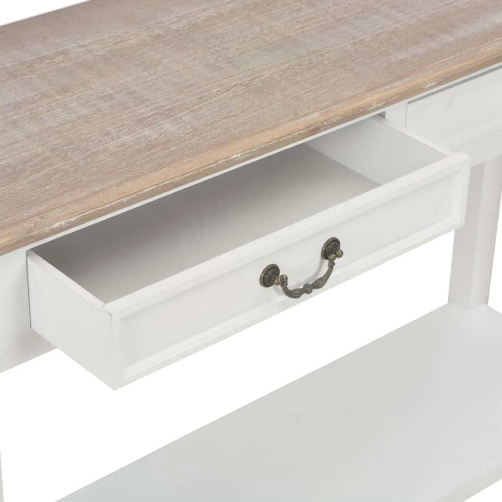 vidaXL Console Table White 110x35x80 cm Wood