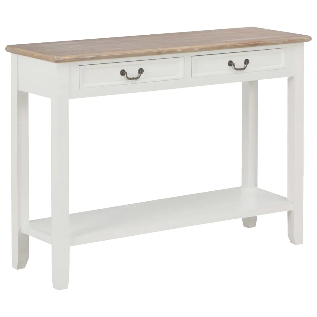 vidaXL Console Table White 110x35x80 cm Wood