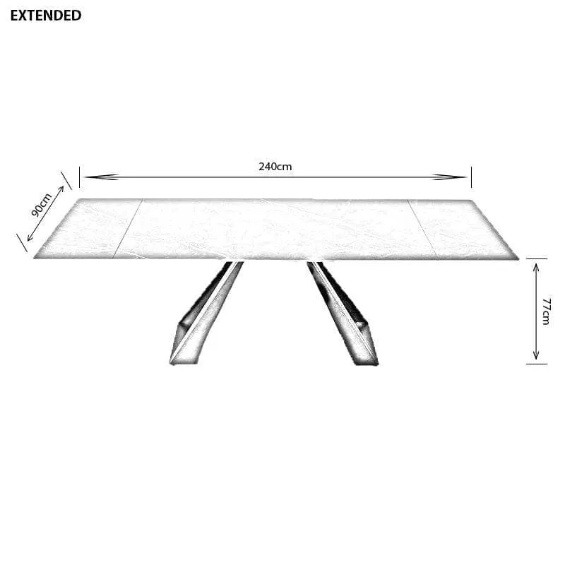 Vortex Marble Dining Table Set with 6 Chairs