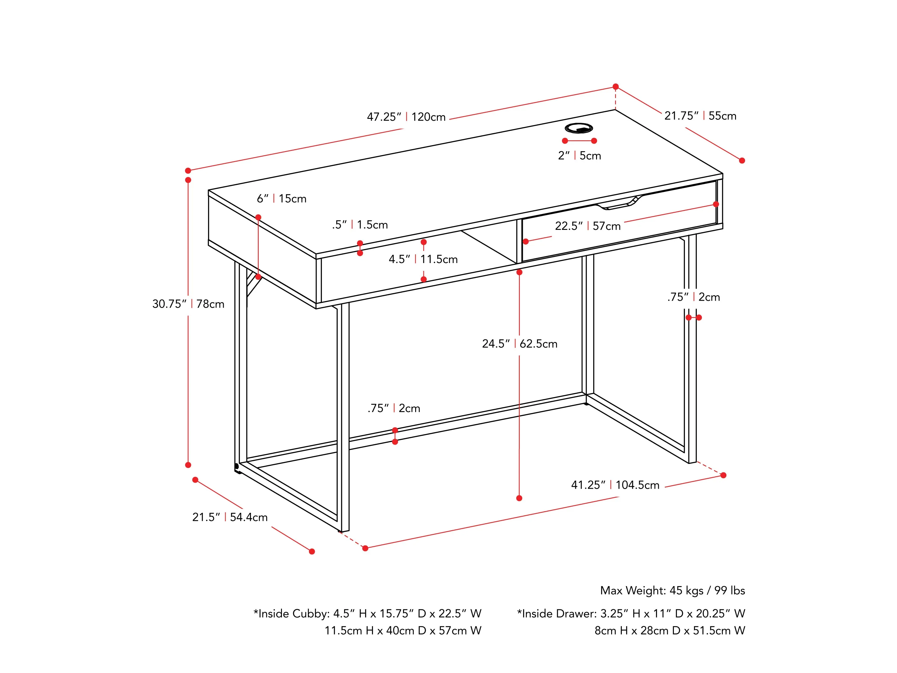 White Modern Computer Desk