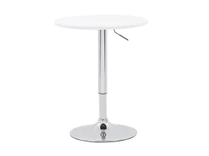 White Round Adjustable Height Bar Table