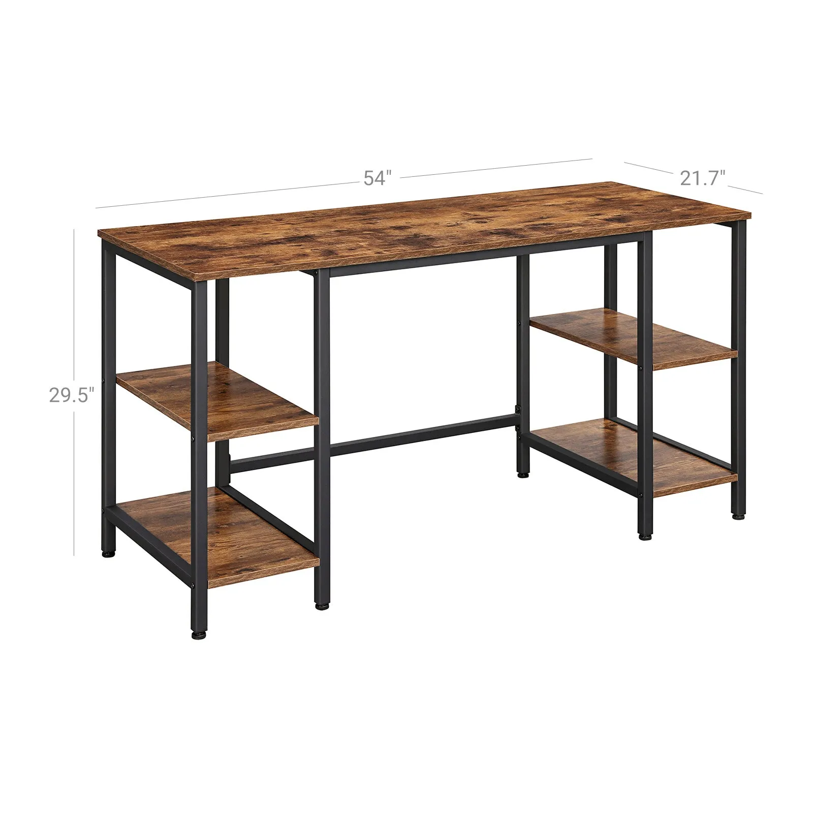 Writing Desk with 4 Shelves