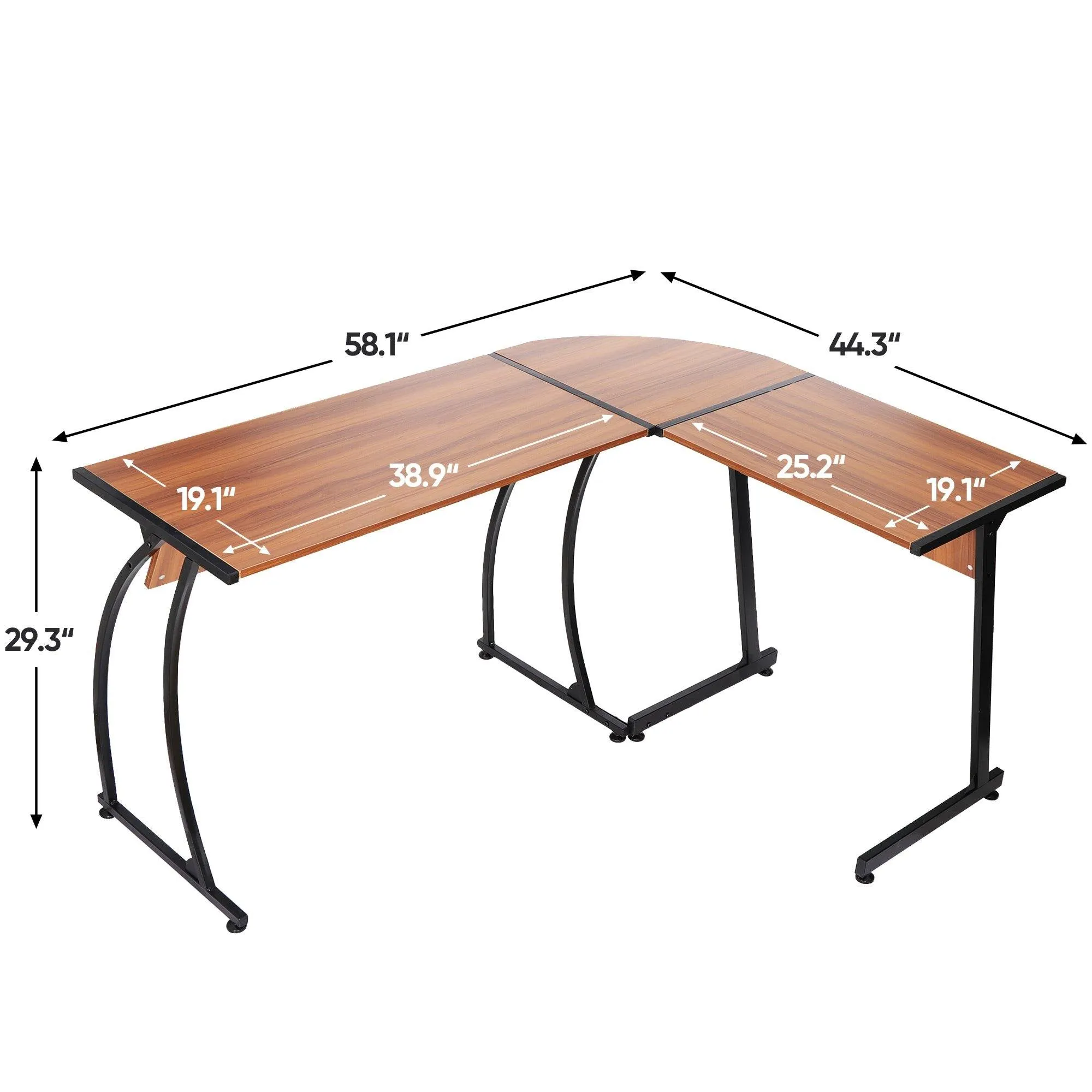 ZENY™ L-Shaped Corner Desk Computer Gaming Desk - Modern Home PC Table Office Writing Workstation